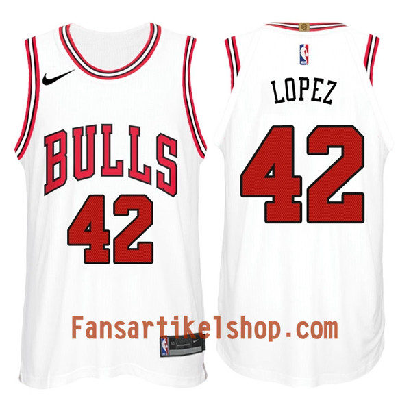 NBA Chicago Bulls Trikot Robin Lopez 42 Nike 2017-18 Weiß Swingman - Herren NBA Chicago Bulls Trikot Robin Lopez 42 Nike 2017-18 Weiß Swingman - Herren